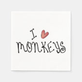 I Love Monkeys Paper Napkins Servet (Voorkant)