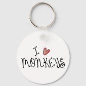 I Love Monkeys Sleutelhanger (Achterkant)