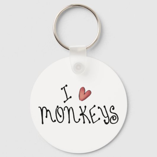 I Love Monkeys Sleutelhanger (Achterkant)