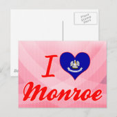 I Love Monroe, Louisiana Briefkaart (Voorkant / Achterkant)