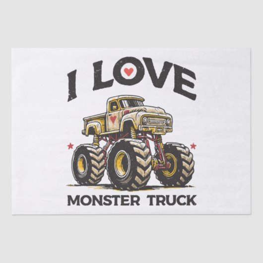 I Love Monster Truck Tissuepapier (Voorkant)