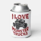 I Love Monster Trucks Big Trucks Lover Blikjeskoeler (Blikje Voorkant)