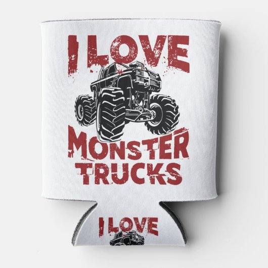 I Love Monster Trucks Big Trucks Lover Blikjeskoeler (Voorkant)