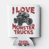 I Love Monster Trucks Big Trucks Lover Blikjeskoeler (Achterkant)