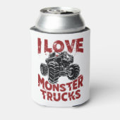 I Love Monster Trucks Big Trucks Lover Blikjeskoeler (Blikje Achterkant)