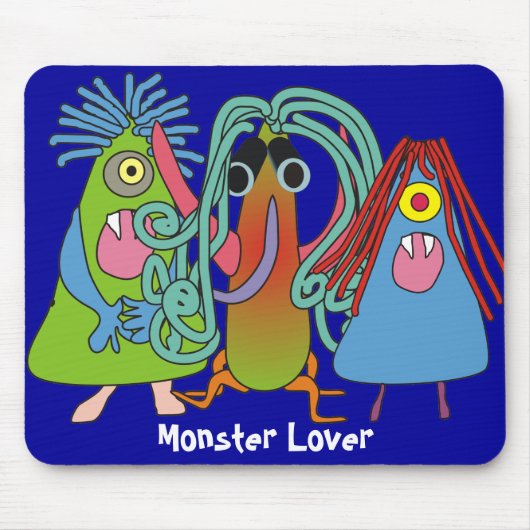 "I Love Monsters" Gifts Muismat (Voorkant)