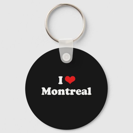 I Love Montreal Tshirt White Tshirt Sleutelhanger (Voorkant)