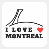 I Love Montreal Vierkante Sticker (Voorkant)