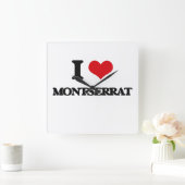 I Love Montserrat Vierkante Klok (Huis)
