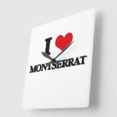 I Love Montserrat Vierkante Klok (Hoek)