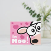 I Love Moo - Briefkaart van Valentijns (Staand voorkant)