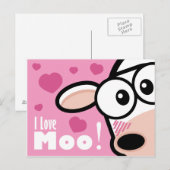 I Love Moo - Briefkaart van Valentijns (Voorkant / Achterkant)