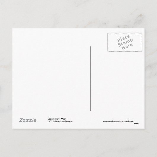 I Love Moo - Briefkaart van Valentijns (Achterkant)