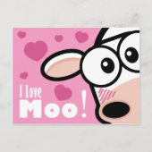 I Love Moo - Briefkaart van Valentijns (Voorkant)