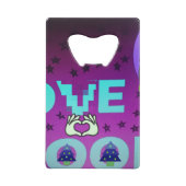 "I Love Moon" - Een grillig hemels kunstontwerp Creditkaart Flessenopener (Achterkant)