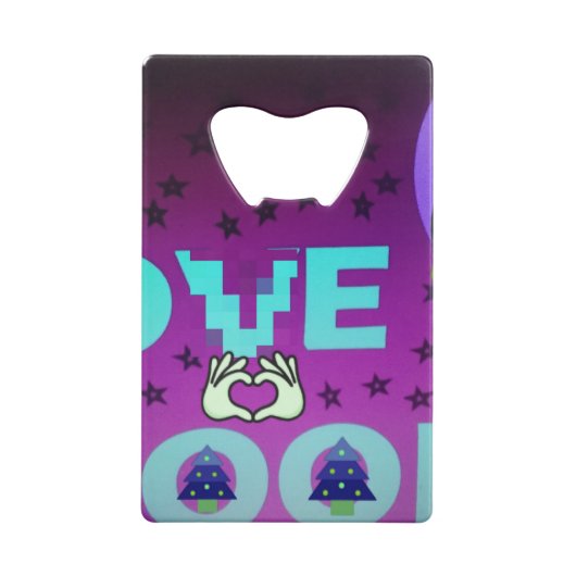 "I Love Moon" - Een grillig hemels kunstontwerp Creditkaart Flessenopener (Achterkant)