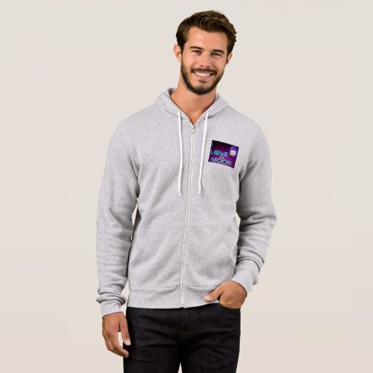 "I Love Moon" - Een grillig hemels kunstontwerp Hoodie (Voorkant volledig)