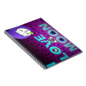 "I Love Moon" - Een grillig hemels kunstontwerp Notitieboek (Rechterzijde)