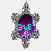 "I Love Moon" - Een grillig hemels kunstontwerp Tin Sneeuwvlok Ornament (Links)