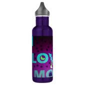 "I Love Moon" - Een grillig hemels kunstontwerp Waterfles (Links)