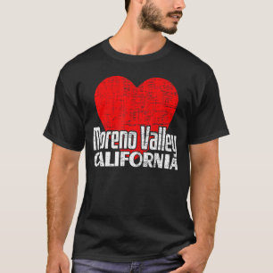 I Love Moreno Valley California Retro Big Heart Va T-shirt