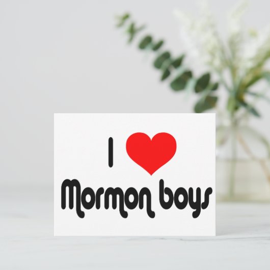 I Love Mormon Boys Briefkaart (Staand voorkant)