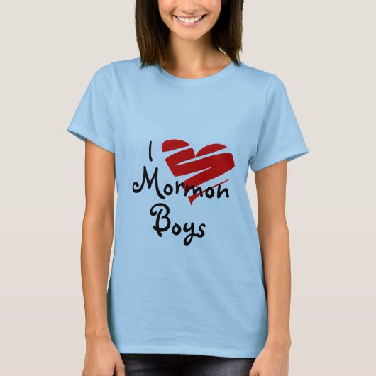 I Love Mormon Boys, lds, mormon, Church, gift, T-shirt (Voorkant)