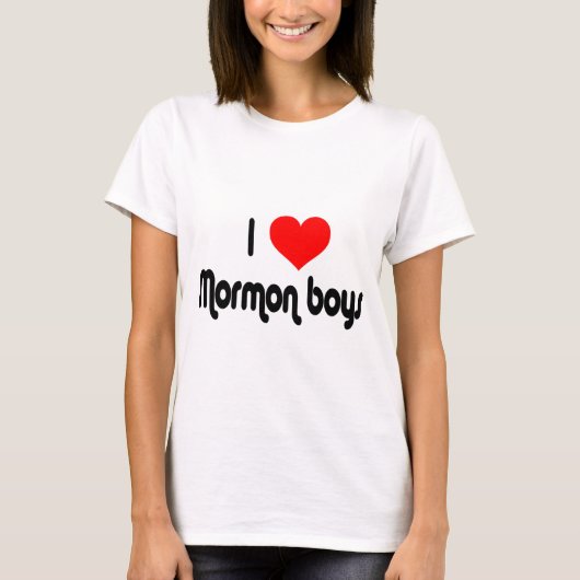 I Love Mormon Boys T-shirt (Voorkant)