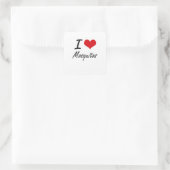 I Love Mosquitos Vierkante Sticker (Tas)