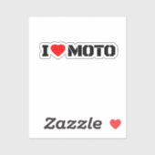 I Love Moto Motorcycle Sticker (Vel)