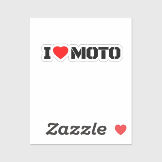 I Love Moto Motorcycle Sticker (Vel)