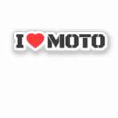 I Love Moto Motorcycle Sticker (Voorkant)