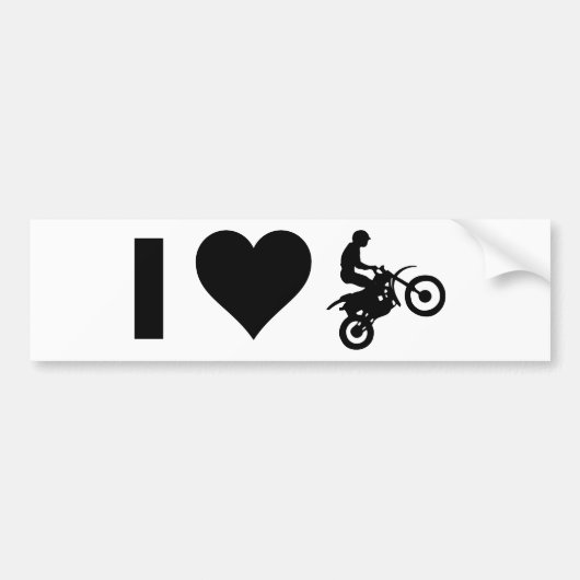 I Love Motocross Bumpersticker (Voorkant)
