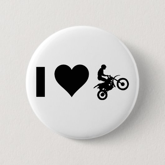 I Love Motocross Ronde Button 5,7 Cm (Voorkant)