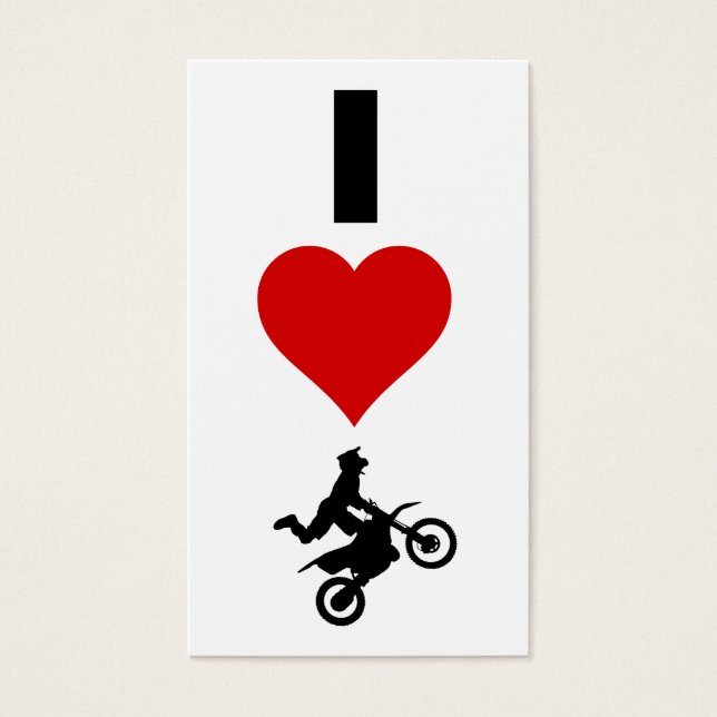 I Love Motocross (verticaal) Visitekaartjes (Voorkant)