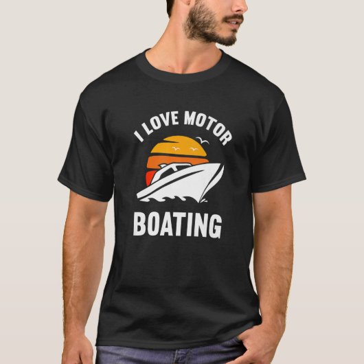 I Love Motor Boating Boater T-shirt (Voorkant)