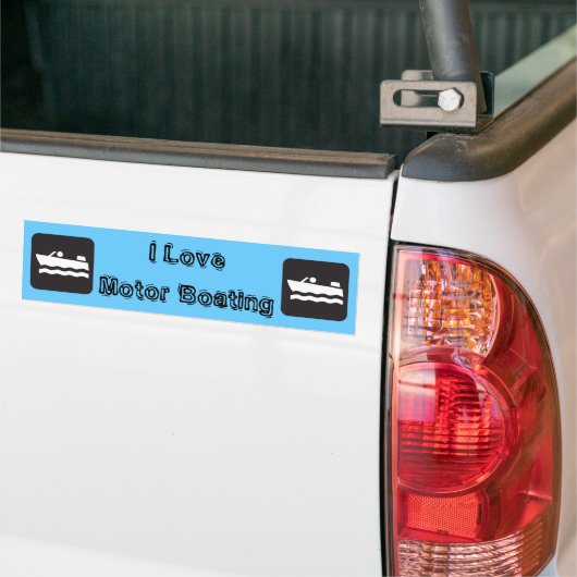 I Love Motor Boating Bumpersticker (Op Truck)