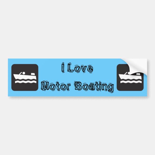 I Love Motor Boating Bumpersticker (Voorkant)