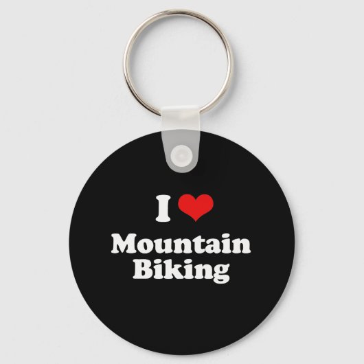 I Love Mountain Biking Tshirt Sleutelhanger (Voorkant)