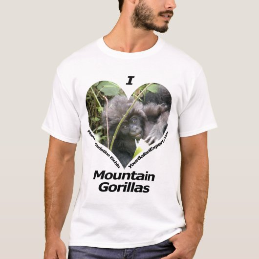 I Love Mountain Gorillas T-Shirt (Voorkant)