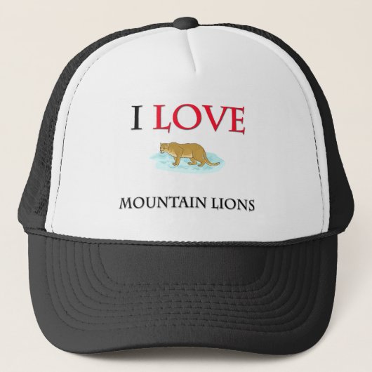 I Love Mountain Lions Trucker Pet (Voorkant)