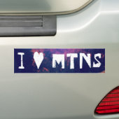 I Love Mountains Bumpersticker (Op auto)