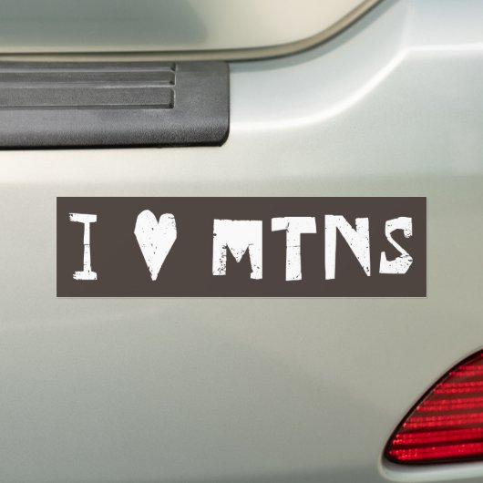 I Love Mountains Bumpersticker (Op auto)