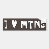 I Love Mountains Bumpersticker (Voorkant)