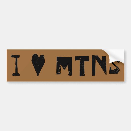 I Love Mountains Bumpersticker (Voorkant)