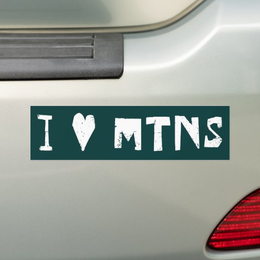 I Love Mountains Bumpersticker (Op auto)