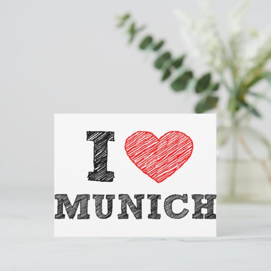 I Love München Briefkaart (Staand voorkant)
