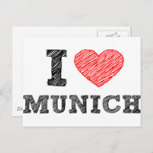 I Love München Briefkaart (Voorkant / Achterkant)