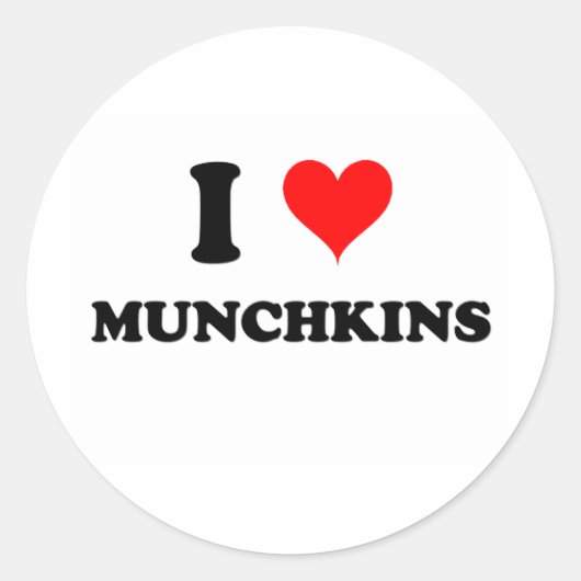 I Love Munchkins Ronde Sticker (Voorkant)
