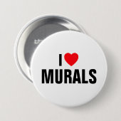 I Love Murals™ Button (Aanpassen!) (Voorkant /achterkant)